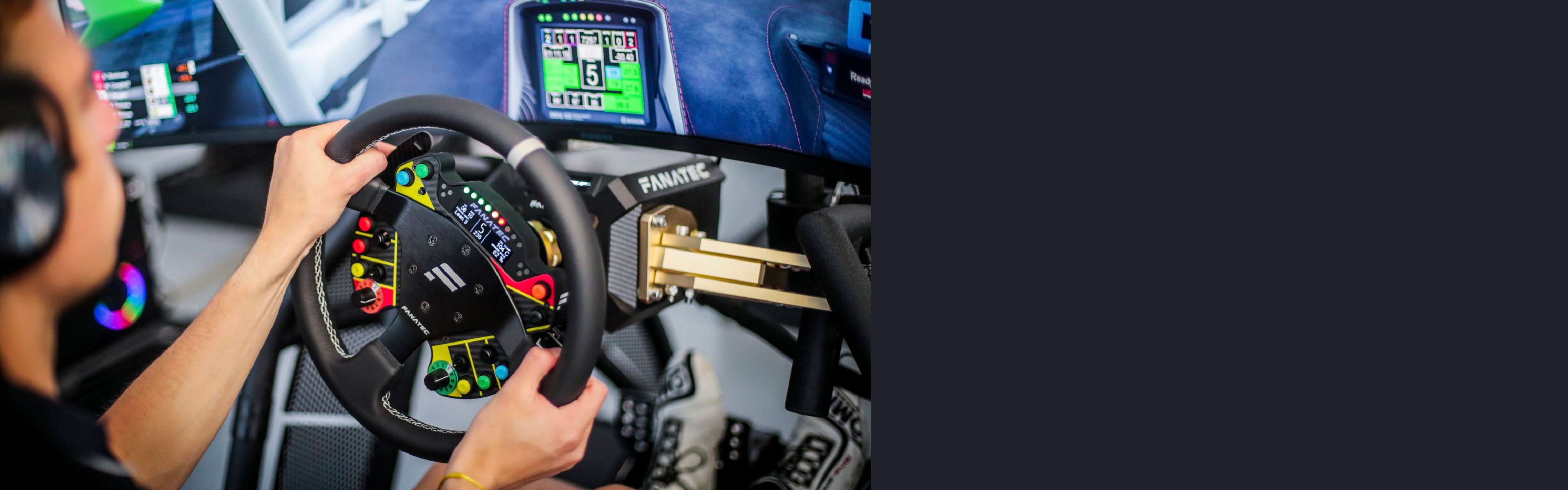 Simulador Fanatec em uso